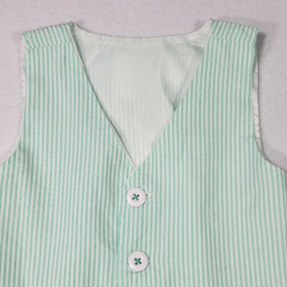 Ruffle Butts Toddler Seersucker Vest 3T Mint Easter Child Ring Bearer Wedding - Picture 4 of 14